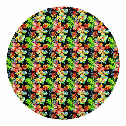 Tropical Hawaii Flowers Pattern Print Round Blanket