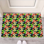 Tropical Hawaii Flowers Pattern Print Rubber Doormat