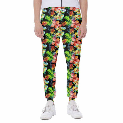 Tropical Hawaii Flowers Pattern Print Scuba Joggers
