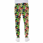 Tropical Hawaii Flowers Pattern Print Scuba Joggers