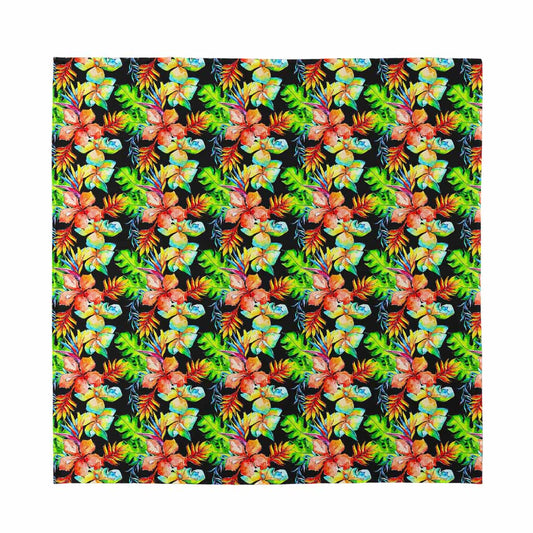 Tropical Hawaii Flowers Pattern Print Silk Bandana
