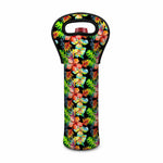 Tropical Hawaii Flowers Pattern Print Single Neoprene Wine Tote
