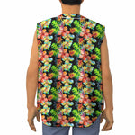 Tropical Hawaii Flowers Pattern Print Sleeveless Baseball Jersey