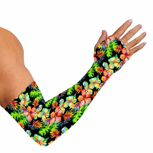 Tropical Hawaii Flowers Pattern Print Sun Protection Arm Sleeves
