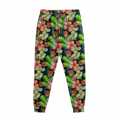 Tropical Hawaii Flowers Pattern Print Sweatpants