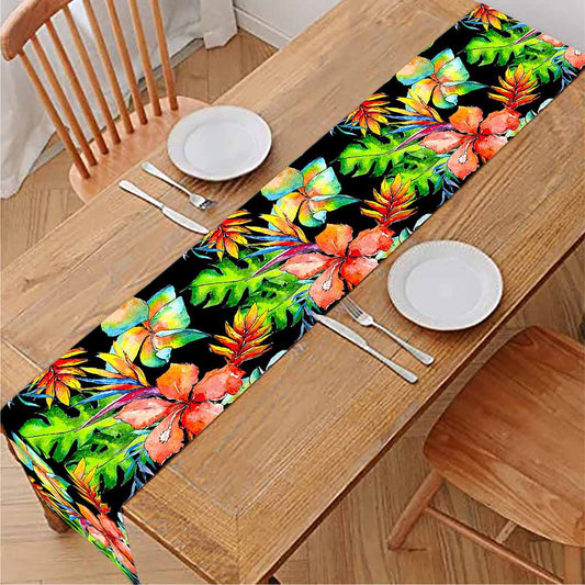 Tropical Hawaii Flowers Pattern Print Table Runner
