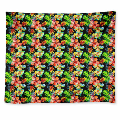 Tropical Hawaii Flowers Pattern Print Tapestry
