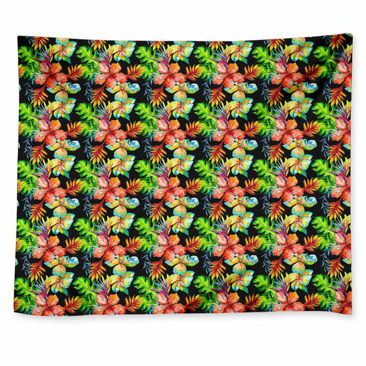 Tropical Hawaii Flowers Pattern Print Tapestry