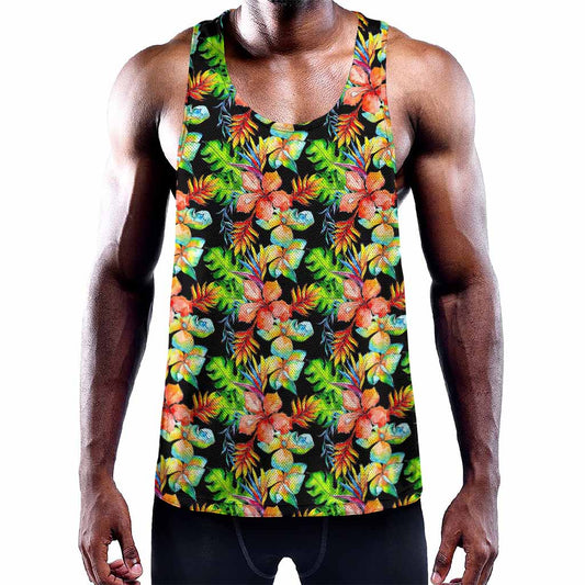 Tropical Hawaii Flowers Pattern Print Training Tank Top