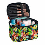 Tropical Hawaii Flowers Pattern Print Travel Makeup Bag