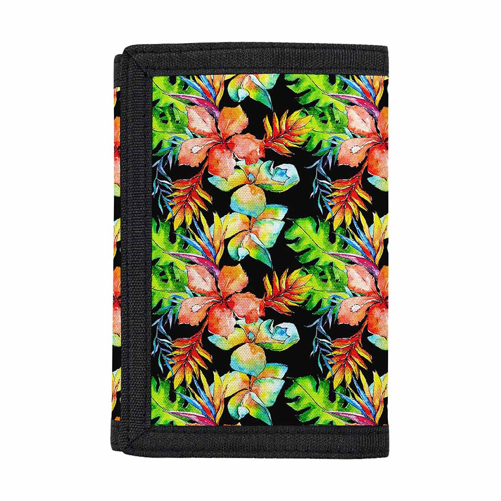 Tropical Hawaii Flowers Pattern Print Trifold Wallet