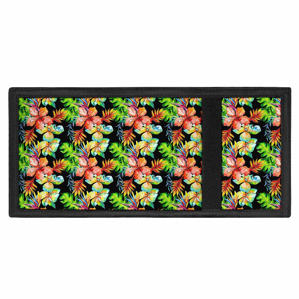 Tropical Hawaii Flowers Pattern Print Trifold Wallet