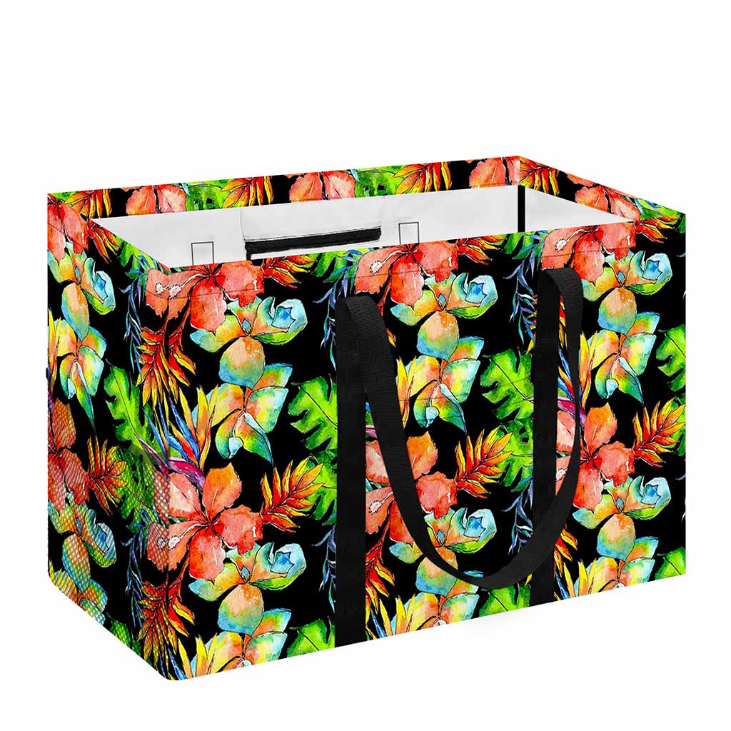 Tropical Hawaii Flowers Pattern Print Utility Tote Bag