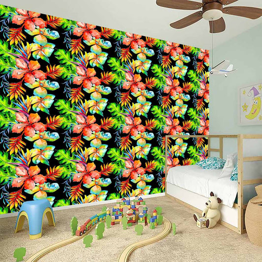 Tropical Hawaii Flowers Pattern Print Wall Sticker