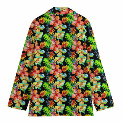 Tropical Hawaii Flowers Pattern Print Women's Blazer