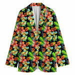 Tropical Hawaii Flowers Pattern Print Women's Cotton Blazer