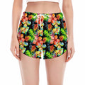 Tropical Hawaii Flowers Pattern Print Women's Split Running Shorts
