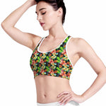 Tropical Hawaii Flowers Pattern Print Women's Sports Bra