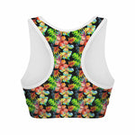 Tropical Hawaii Flowers Pattern Print Women's Sports Bra