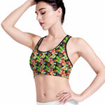 Tropical Hawaii Flowers Pattern Print Women's Sports Bra