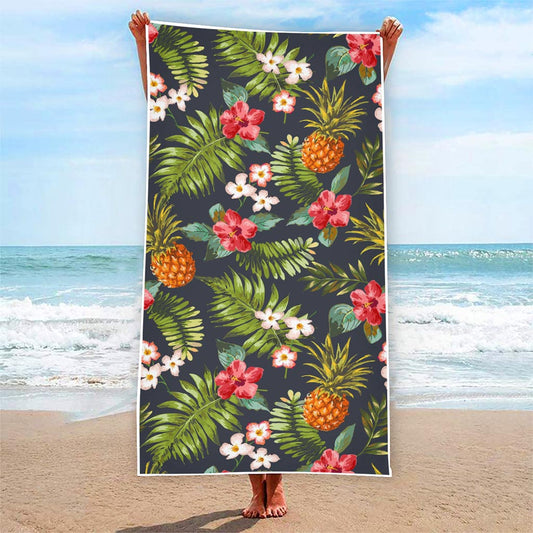 Tropical Hawaii Pineapple Pattern Print Beach Towel