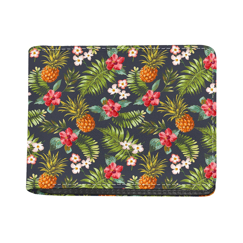 Tropical Hawaii Pineapple Pattern Print Bifold Wallet