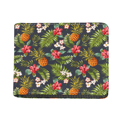 Tropical Hawaii Pineapple Pattern Print Bifold Wallet