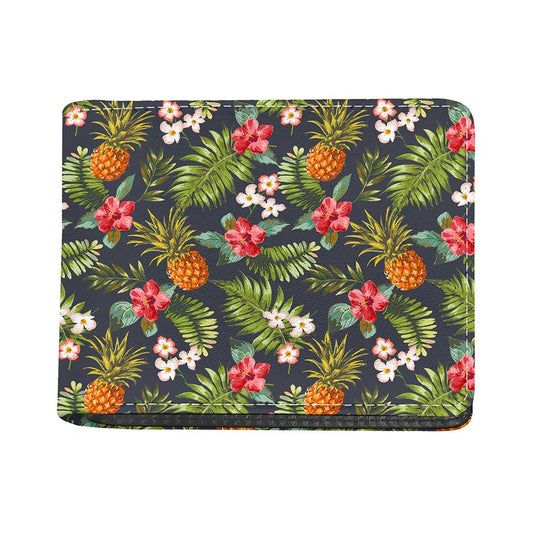 Tropical Hawaii Pineapple Pattern Print Bifold Wallet