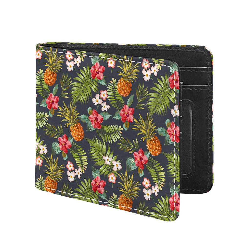 Tropical Hawaii Pineapple Pattern Print Bifold Wallet