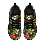 Tropical Hawaii Pineapple Pattern Print Black Running Shoes