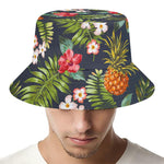 Tropical Hawaii Pineapple Pattern Print Bucket Hat