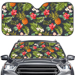 Tropical Hawaii Pineapple Pattern Print Car Windshield Sun Shade