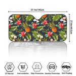 Tropical Hawaii Pineapple Pattern Print Car Windshield Sun Shade