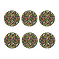 Tropical Hawaii Pineapple Pattern Print Coaster Set