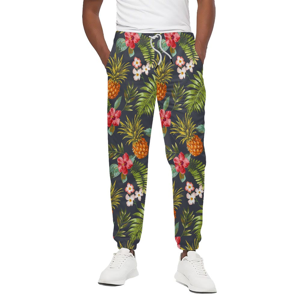 Tropical Hawaii Pineapple Pattern Print Cotton Pants