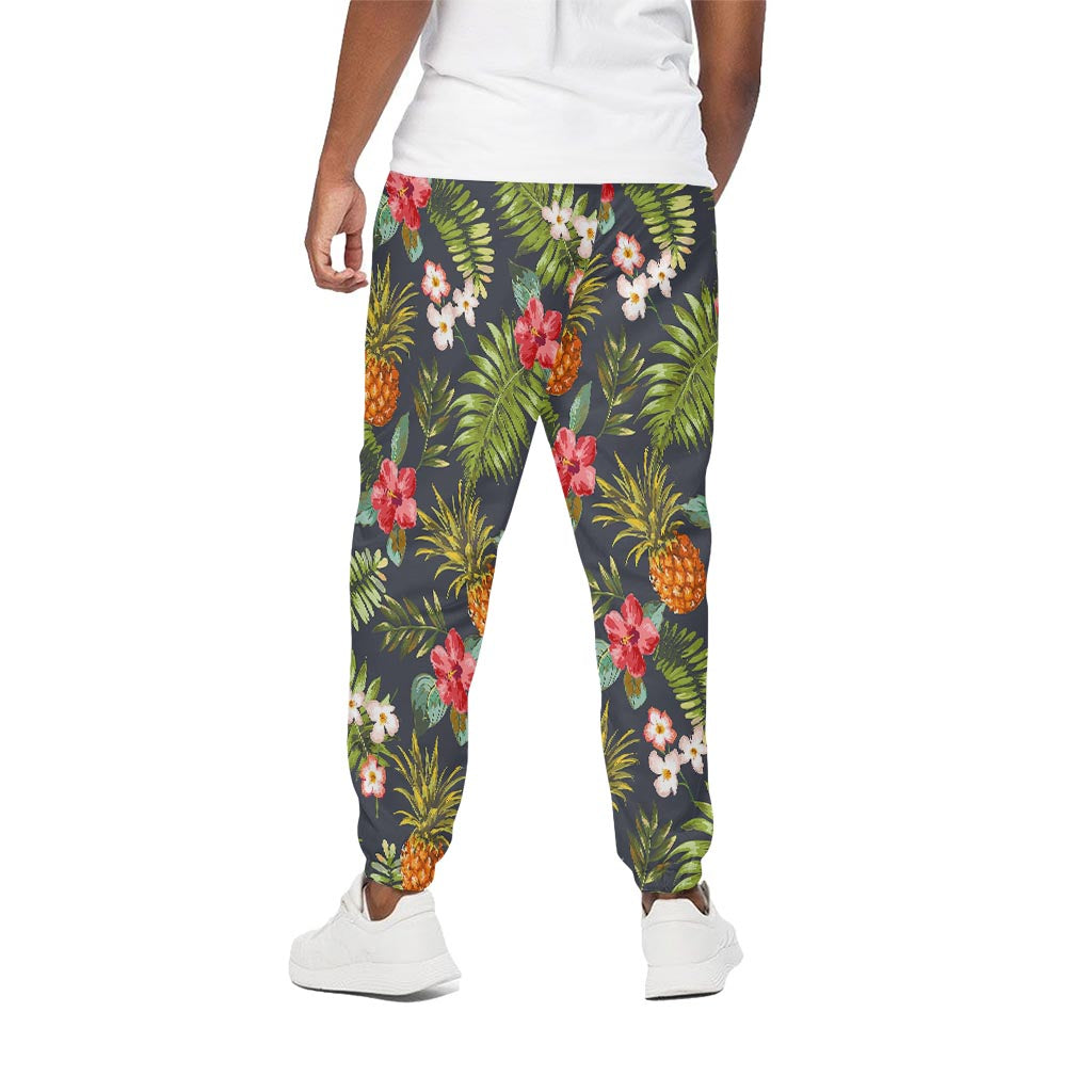 Tropical Hawaii Pineapple Pattern Print Cotton Pants