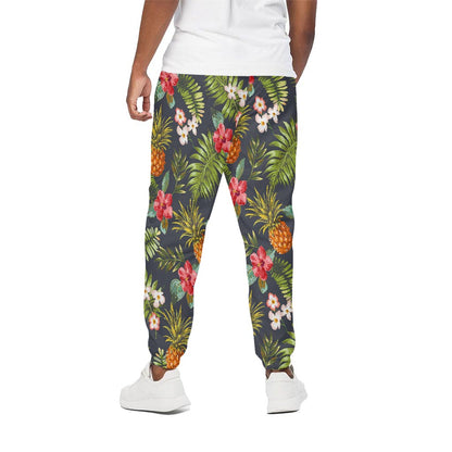 Tropical Hawaii Pineapple Pattern Print Cotton Pants