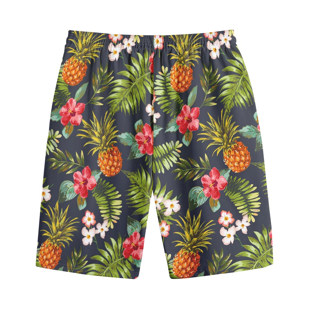 Tropical Hawaii Pineapple Pattern Print Cotton Shorts