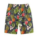 Tropical Hawaii Pineapple Pattern Print Cotton Shorts