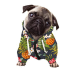 Tropical Hawaii Pineapple Pattern Print Dog Zip Up Hoodie