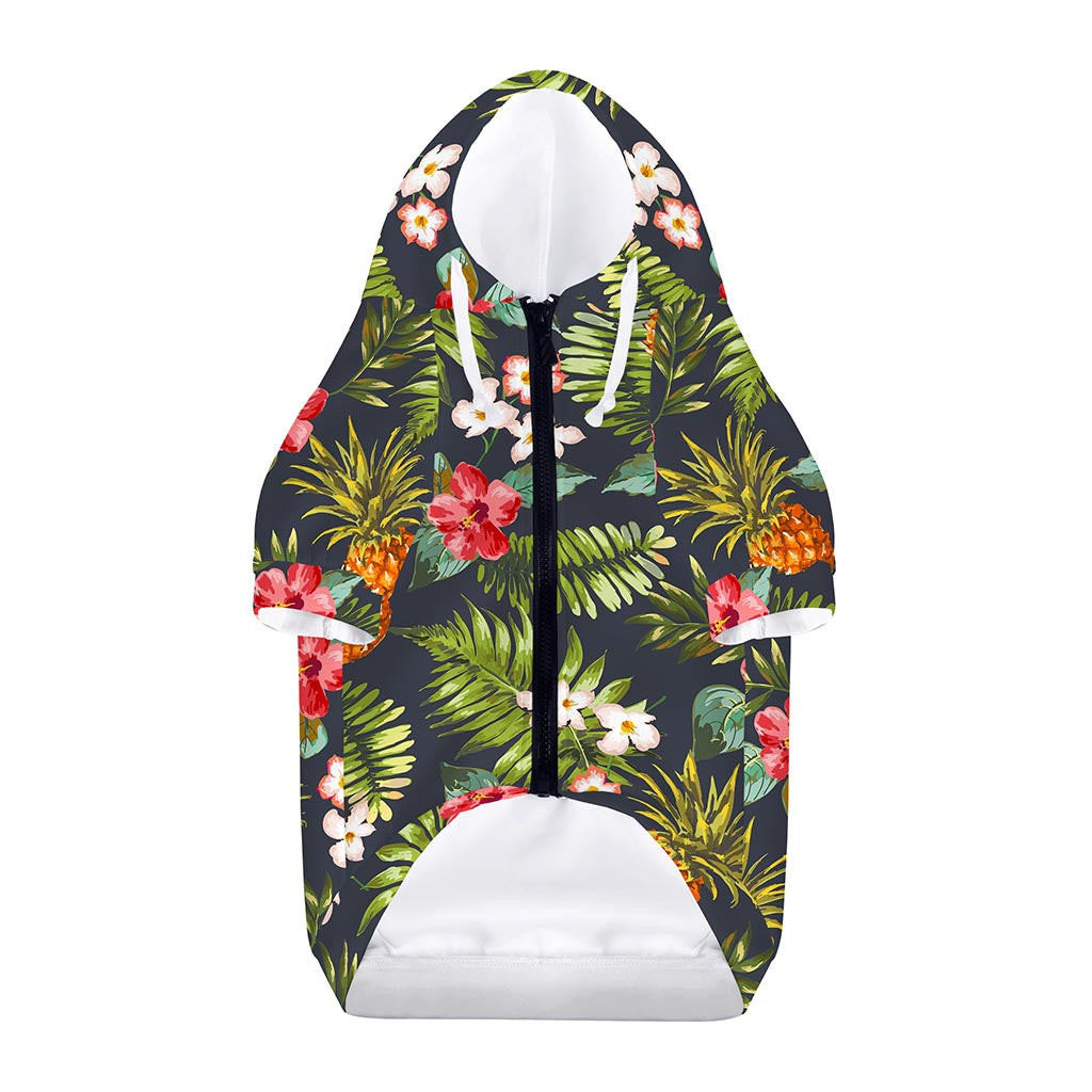Tropical Hawaii Pineapple Pattern Print Dog Zip Up Hoodie