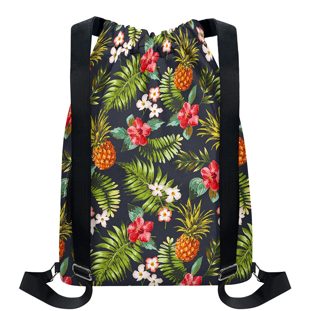 Tropical Hawaii Pineapple Pattern Print Drawstring Backpack
