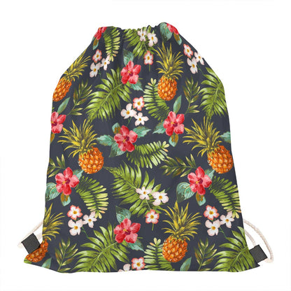 Tropical Hawaii Pineapple Pattern Print Drawstring Bag