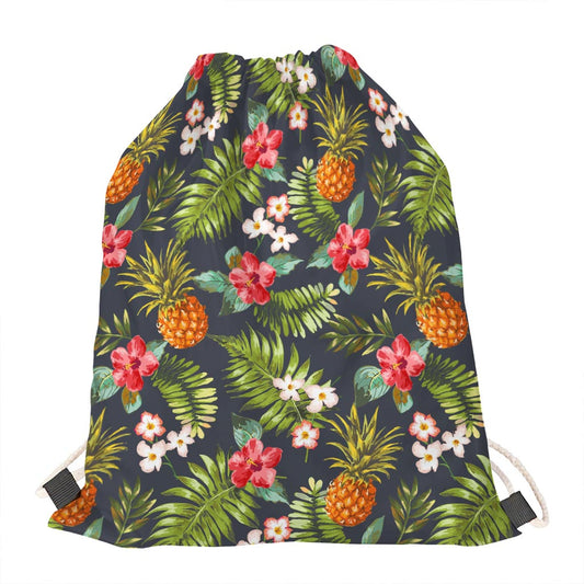 Tropical Hawaii Pineapple Pattern Print Drawstring Bag