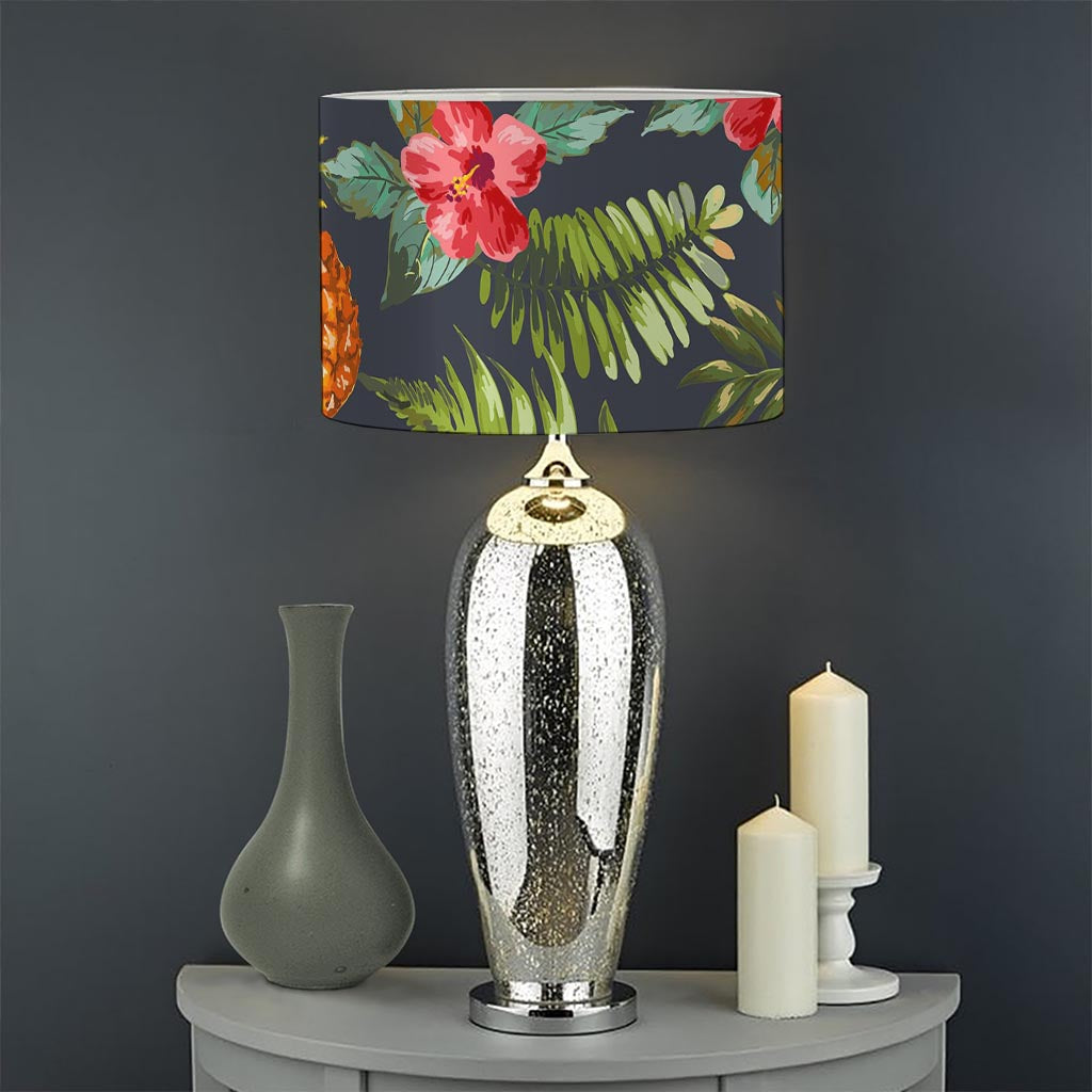 Tropical Hawaii Pineapple Pattern Print Drum Lamp Shade