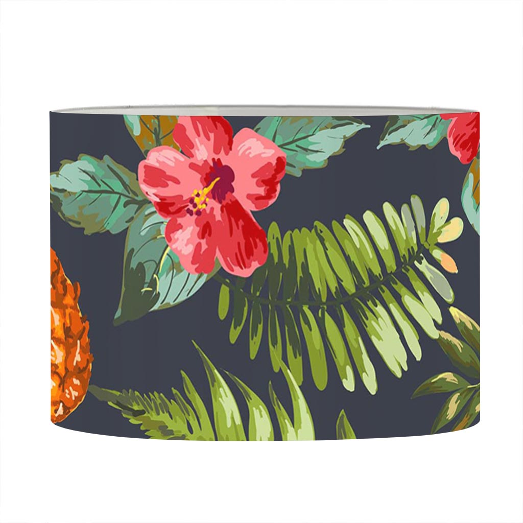 Tropical Hawaii Pineapple Pattern Print Drum Lamp Shade