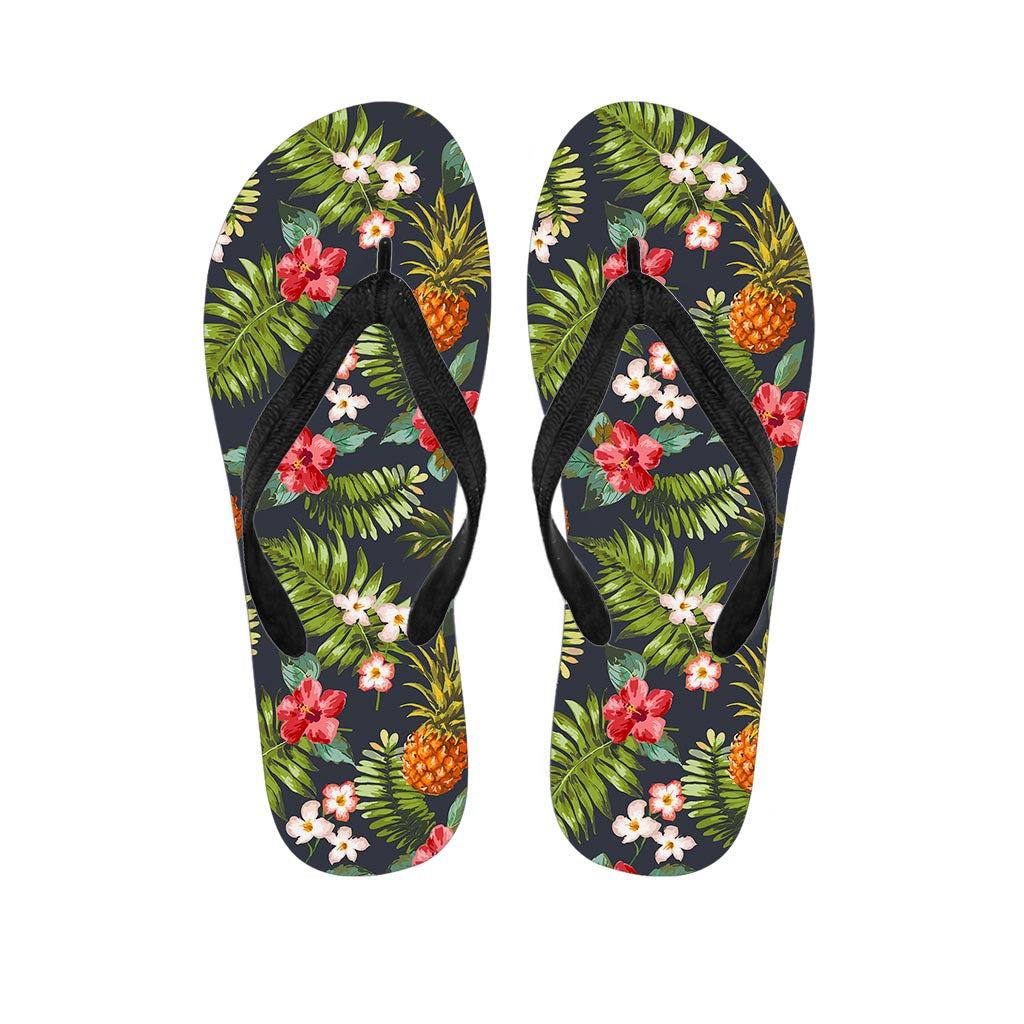 Tropical Hawaii Pineapple Pattern Print Flip Flops