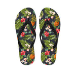 Tropical Hawaii Pineapple Pattern Print Flip Flops