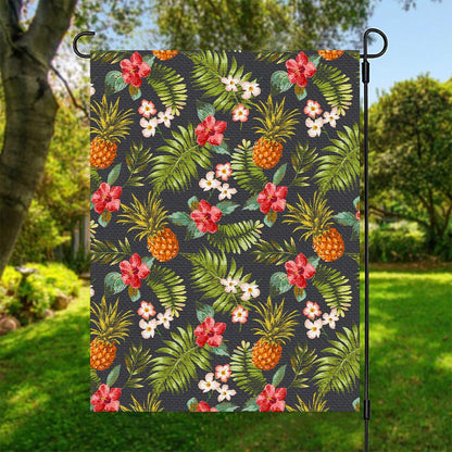 Tropical Hawaii Pineapple Pattern Print Garden Flag