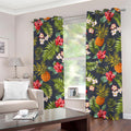 Tropical Hawaii Pineapple Pattern Print Grommet Curtains